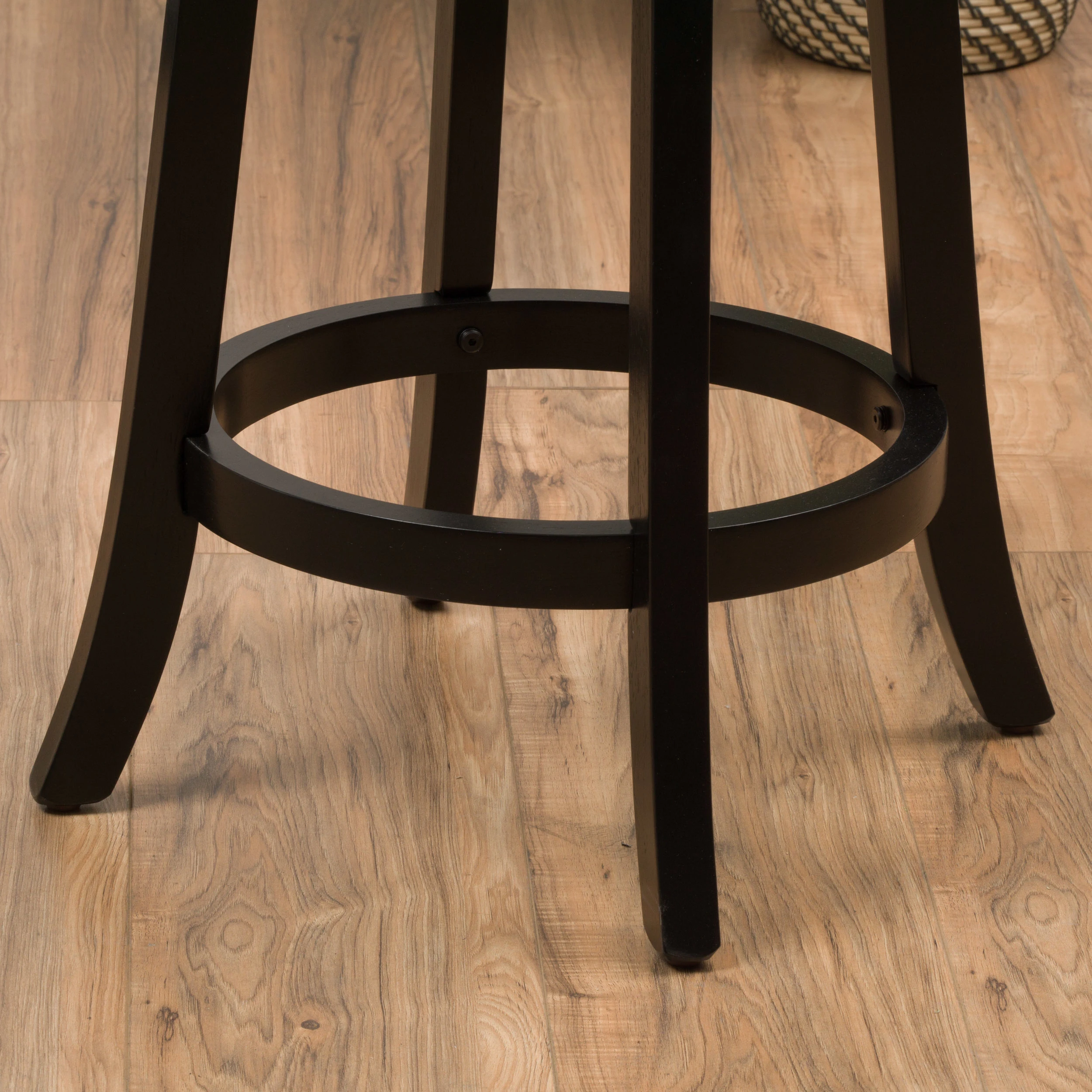 Kyle Brown Leather Swivel Backed Barstool (4)