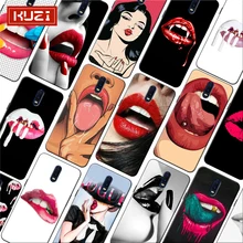 sexy lady Red lips Woman hot girl Soft Silicone Phone Case for oneplus one plus 7 pro 7 6 6t 5t