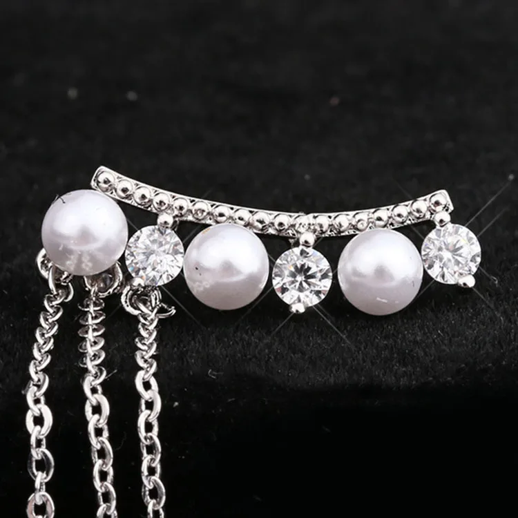 New Fashion Women Jewelry South Korea Allergy Free Earrings Female Temperament Eardrop Long Tassels Pearl Pendant Earrings