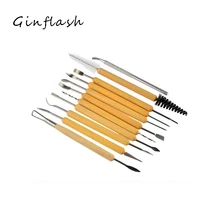 11 шт./компл. гончарные инструменты DIY Набор инструментов для моделирования глины дерево восковый держатель глины для скульптурной резьбы ремесло ACT007