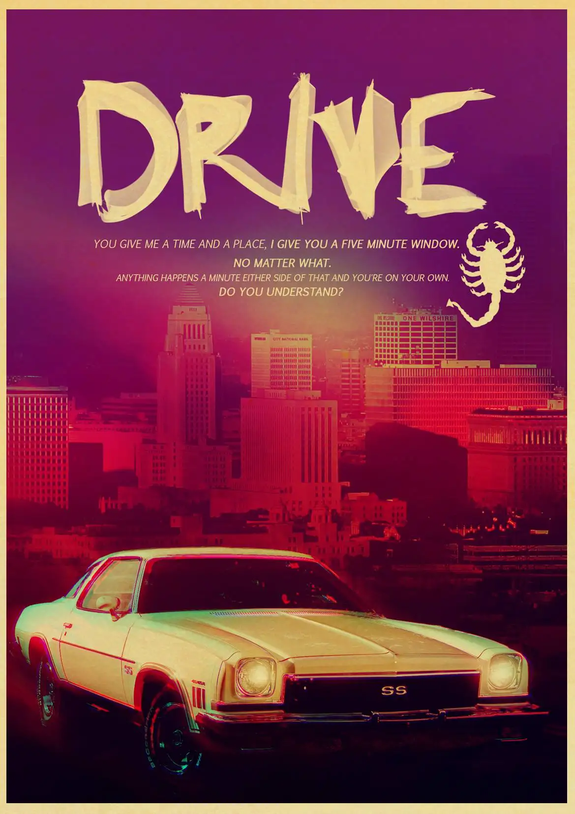 Ryan Gosling Classic Movie Drive Poster Vintage Wall Poster Home Room Study Wall Decor Kraft Paper Wall Pictire/Painting 