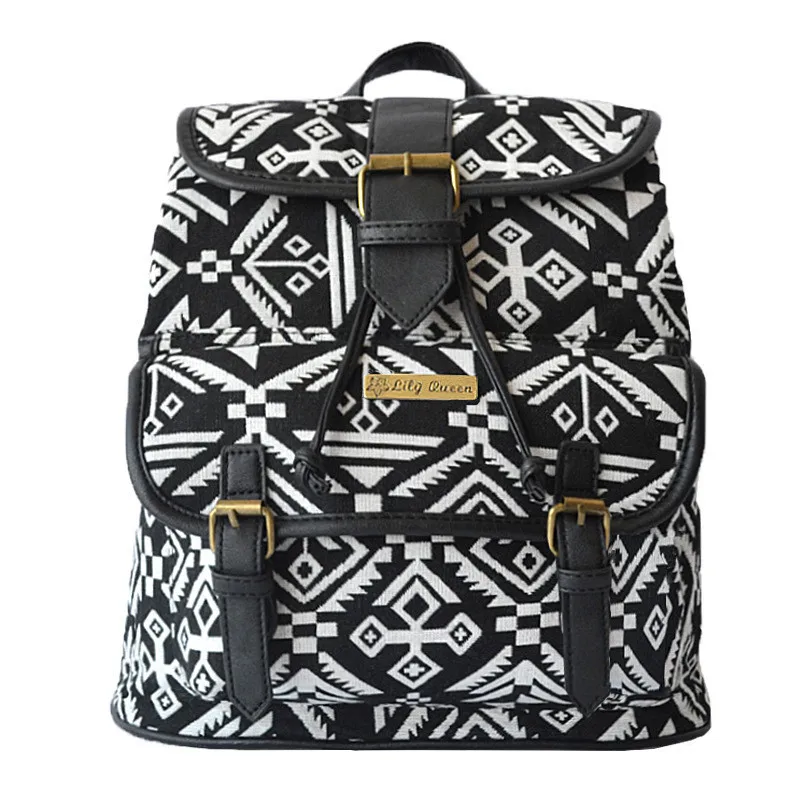 2015 Newest Women Printing Backpack Canvas Cross Body School Bags Flowers Travel schoolbag backpacks mochila | Багаж и сумки