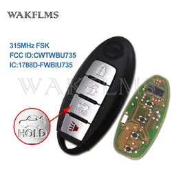 4 кнопки 315 Mhz Автомобиль Smart Remote брелок для Nissan Maxima Sentra 2007 2008 2009 2010 2011 2012 чип CWTWBU735 1788D-FWBIU735