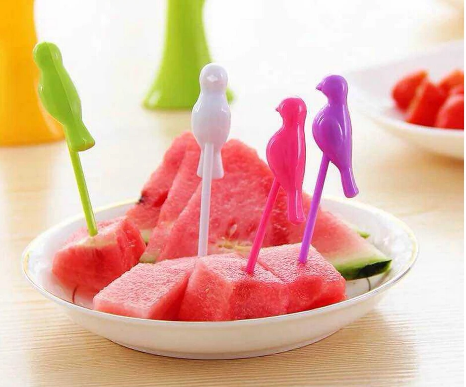 

1 trees 6 forks bird tree Kitchen Accessories Cooking Fruit Vegetable Tools Creative Fruit Fork toothpick Gadgets Fashion Fork