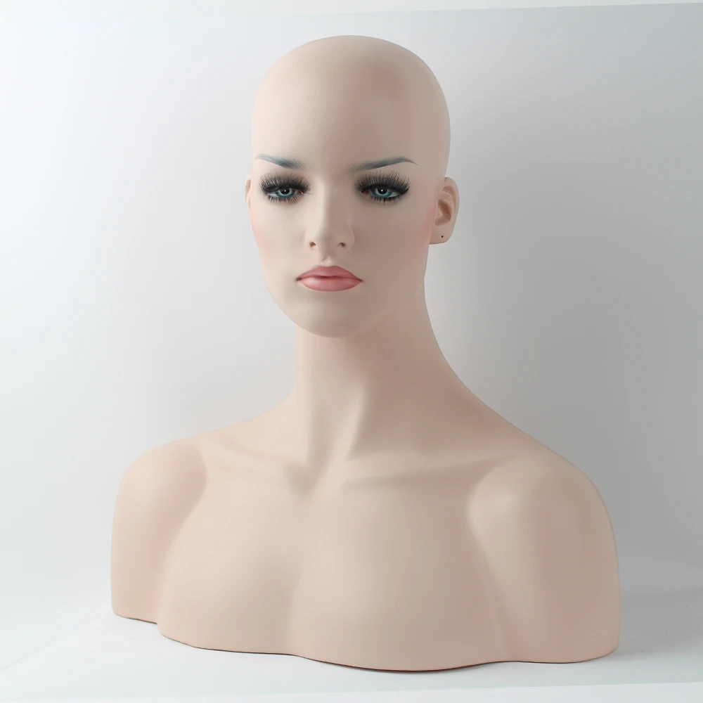 Реалистичный женский манекен из стеклопластика голова бюст для парик ювелирные изделия и шляпа дисплей