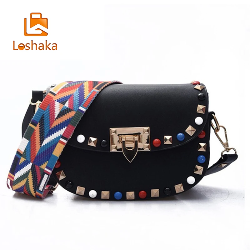 Loshaka Fashion Rivet Mini PU Leather Crossbody Bags For Women's Famous