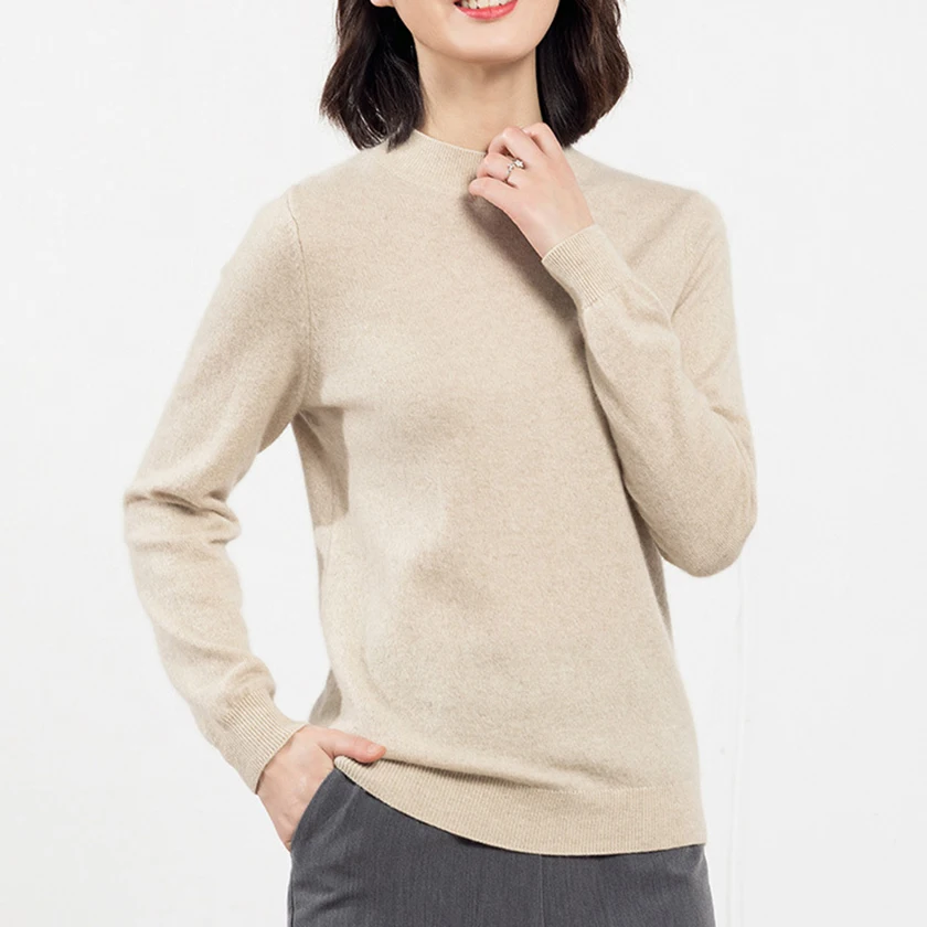 #Special Offers 100% Natural Cashmere Sweaters and Pullovers for Women Half Turtleneck and Long Sleeve Casual Autumn Winter Female Brand Jumpers