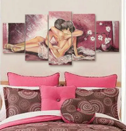 MODERN ABSTRACT HUGE WALL ART OIL PAINTING ON CANVAS lover 3 free shipping
