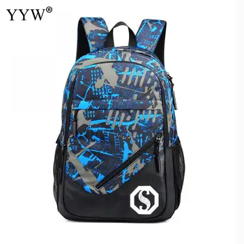 

Wholesale High Quality Geometric Unisex Backpack with USB interface 2018 Large Capacity School Backpacks for Children 19 Colors