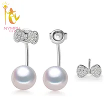 NYMPH, бант, Стерлинговое серебро, ювелирные изделия, жемчужные серьги для женщин, серьги из серебра 925, хорошее ювелирное изделие, элегантные S50