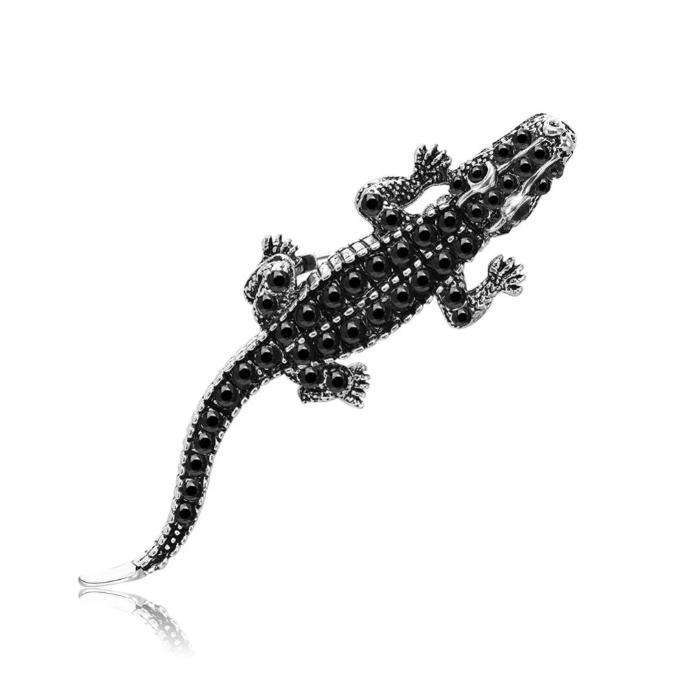 

2018 Fashion Exaggerated Brooch Black Small Crocodile Brooch Clothing Accessories For Women Girl Gift Party Jewellery