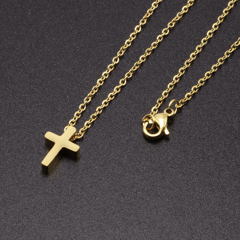 Fashion Cross Pendant Religious Necklace Short Choker Necklace For Men Women Titanium 45cm Chain Catholic Jewelry Free Shipping3