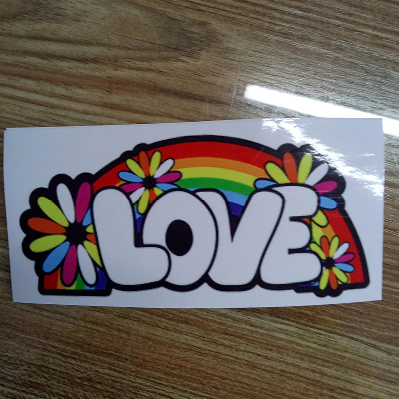 Love Rainbow Hippie Hippie Flower Girl Vinyl Sticker Car Bumper Decal Decorate Personalized Accessories For - Image 6