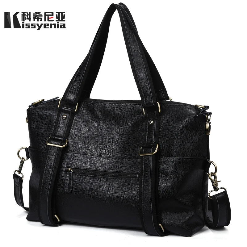 

Kissyenia 100% Genuine Leather Men Business Handbag Flight Travel Bags Male Formal Business Shoulder Bag Messenger Bag KS1110