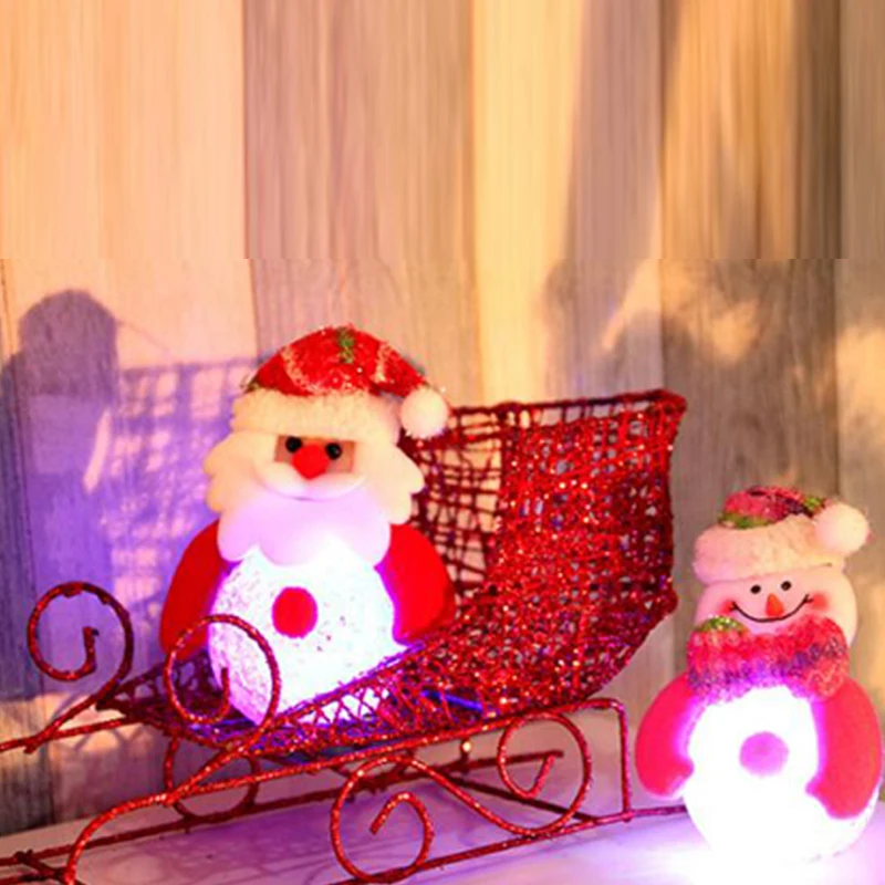 Tree Decorations Creative Light Up LED Christmas glowing doll Stuffed Animals Plush Toy Colorful Glowing Gift for Kids |