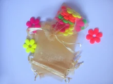 50pcs 20*30cm Gold Organza gift bag jewelry packaging display bags Drawstring pouch for bracelets/necklace mini Yarn bag