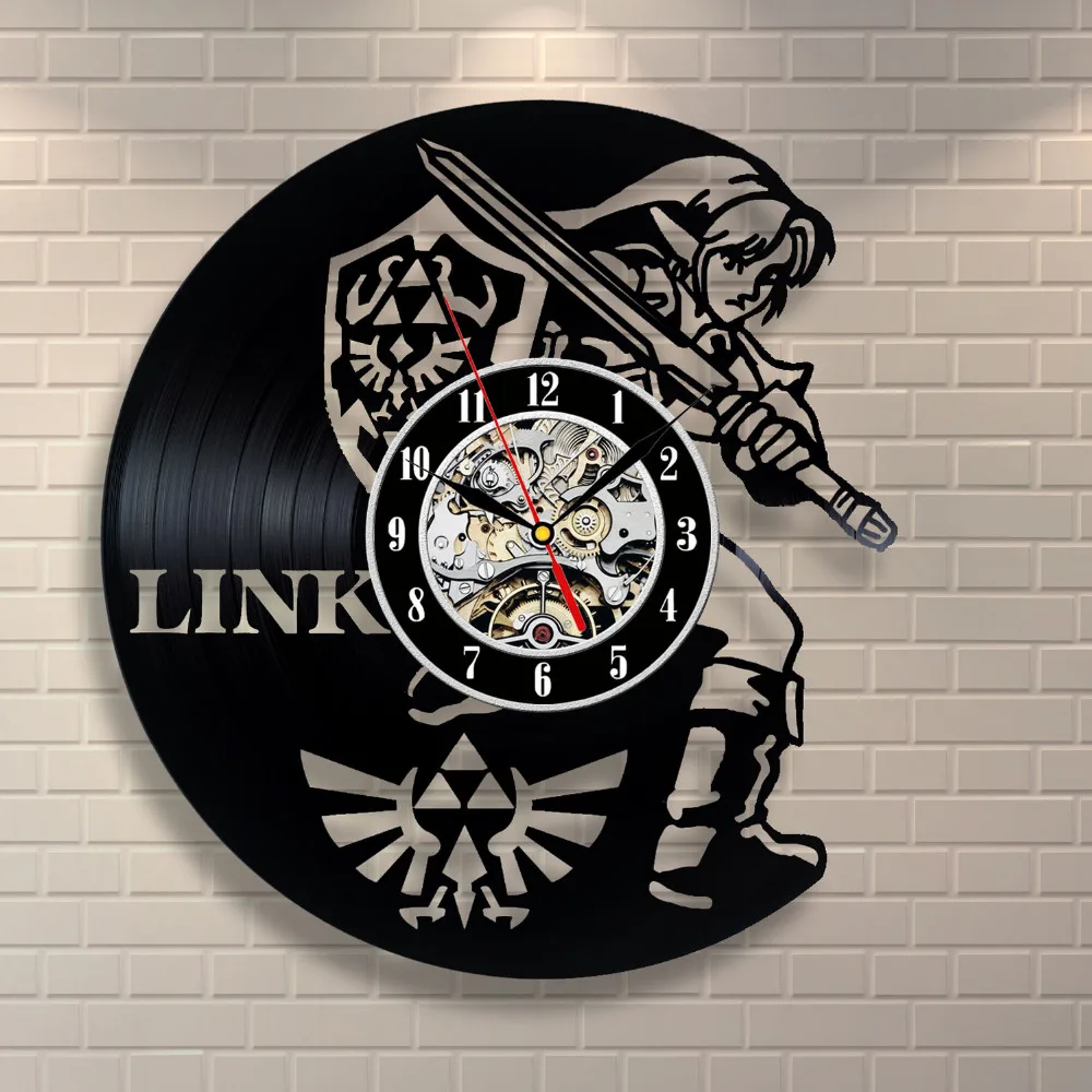 Cdビニールレコード壁掛け時計,新品,手作り,黒,家の装飾