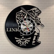 New Art CD Vinyl Record Wall Clock Saat Legend of Zelda Handmade Watch Black Horloge Murale Reloj De Pared Decor Home Design
