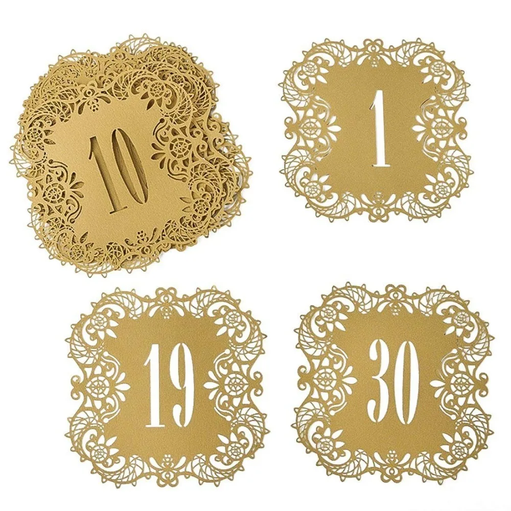 H&D Wedding Table Numbers Cards 1-30 for Table Decoration 