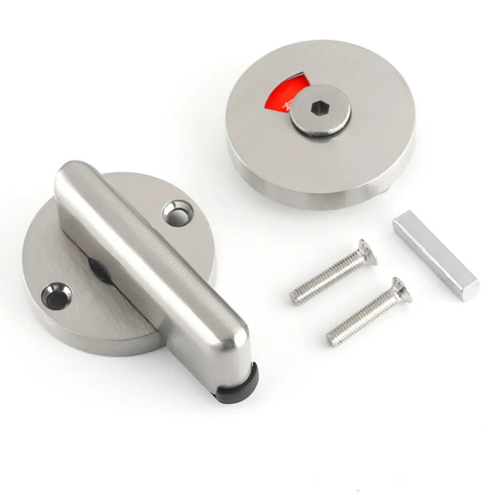 

NEW Stainless Steel Bathroom Toilet Indicator Bolt Door Handle Lock Disable Facility Free Shipping