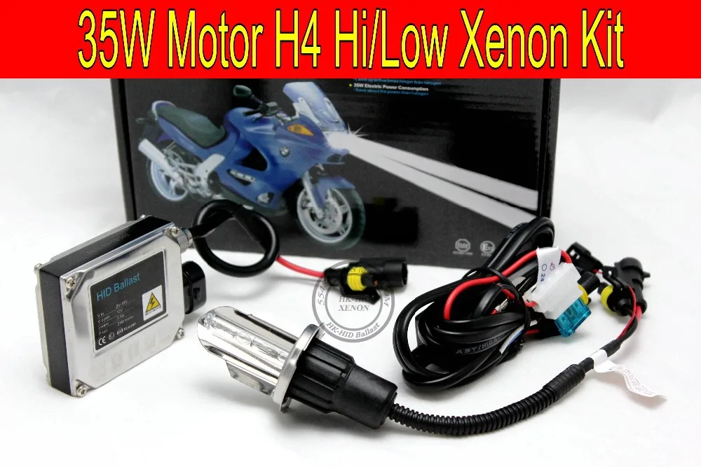 Free shipping 35W HID kit for Motor/Motorcycle Bike H4 Bi Xenon Kit Hi