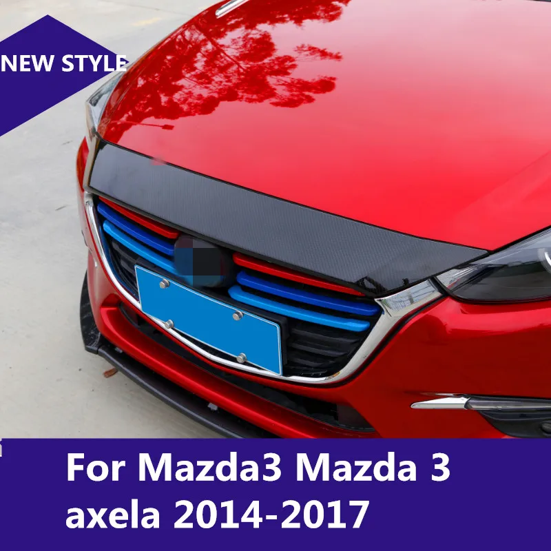 Для Mazda3 Mazda 3 axela 2014-2017 углеродное волокно передняя решетка капота Крышка