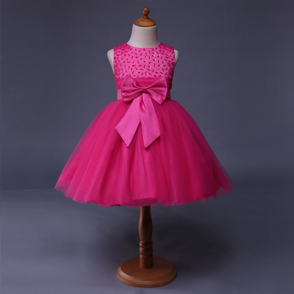 Cutestyles/ г.; вечерние платья для маленьких девочек; платье принцессы на выпускной; ярко-Розовые Платья с цветочным узором для девочек; одежда для детей; GD40418-1