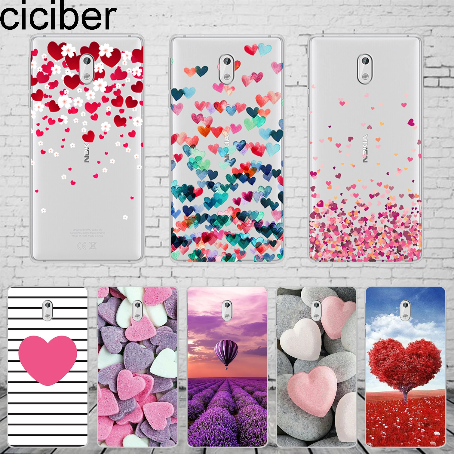 

ciciber Pink Love Heart Balloon For Nokia 8 7 7.1 6 6.1 5 5.1 3 3.1 2 2.1 Plus Phone Case For Nokia X7 X6 X5 X3 Coque Soft TPU