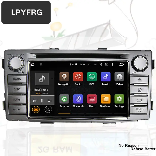 

Android 9.0 Car DVD Player Bluetooth Audio Video stereo GPS Navigation For Toyota Hilux 2012 2013 2014 Support Radio dab System
