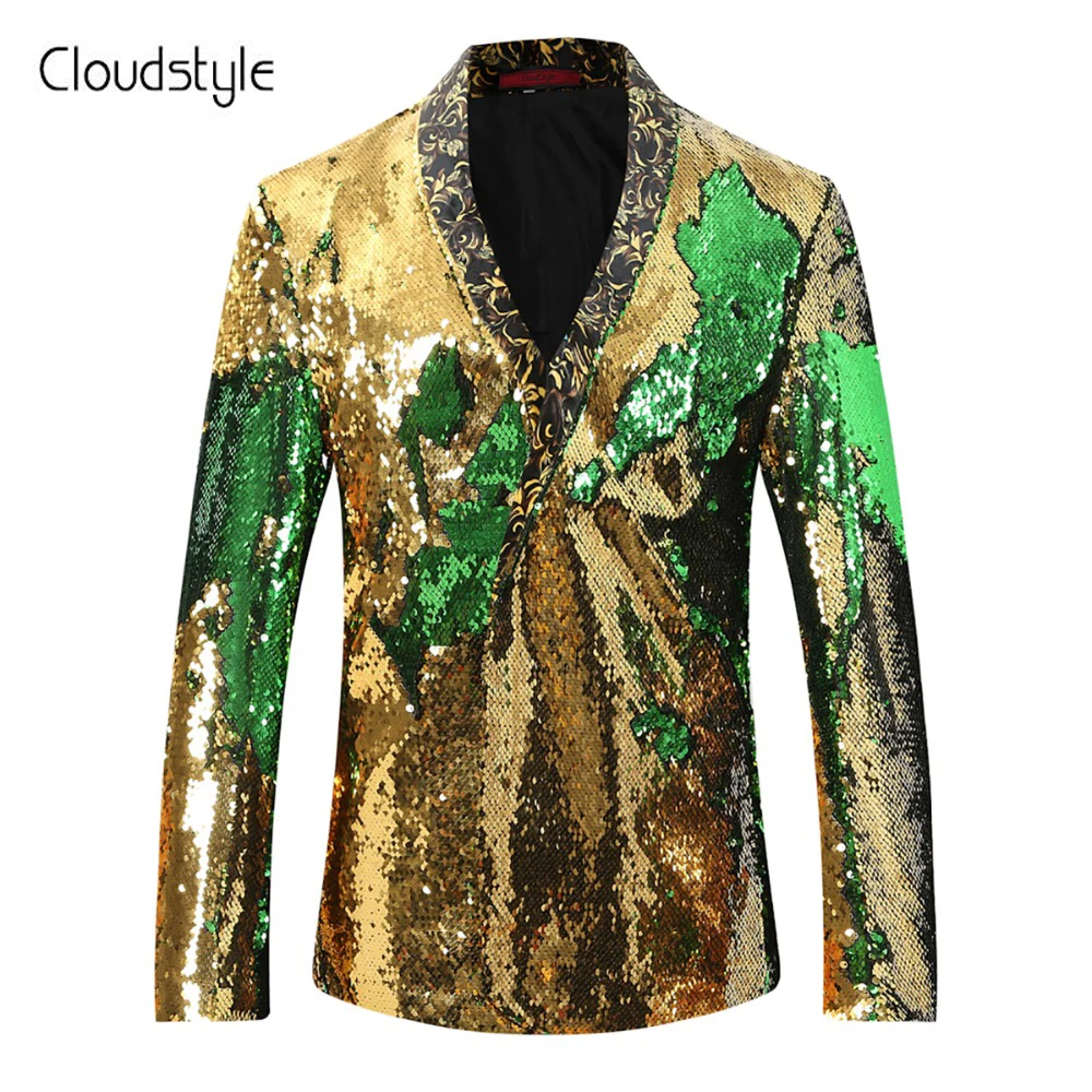 

Cloudstyle High Quality Male Coat Fashion Unique Bright Sequin Design Party Jacket Men Formal Praty Blazer Costume