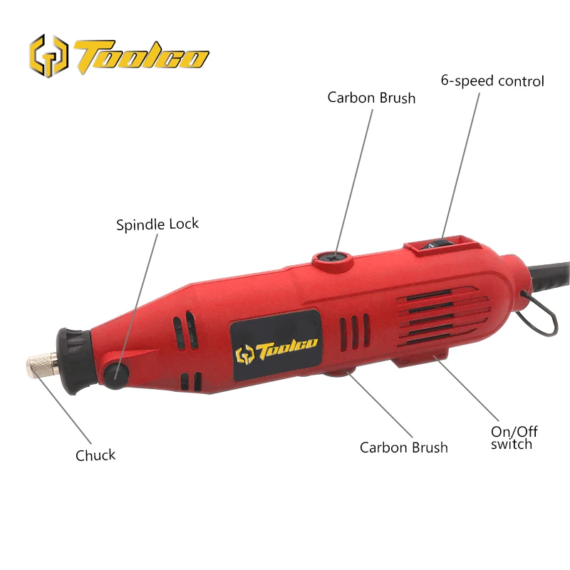 Toolgo электрическая мини дрель шлифовальный станок гравер полировальная машина с переменной скоростью Dremel роторный инструмент с 100 шт. аксессуары