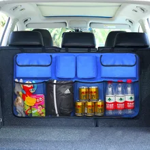 Car Rear Seat Back Storage Bag Multi Hanging Nets Pocket Trunk Bag Organizer Auto Stowing Tidying Interior Accessories Supplies