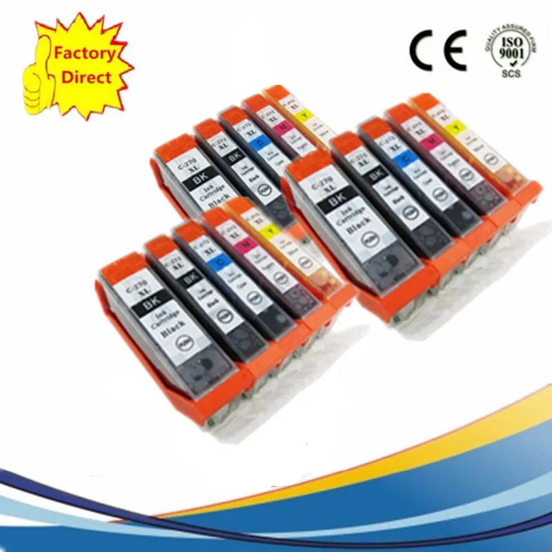 3SET 15PCS PGI 270 PGI-270 XL PGI270 PGI-270XL CLI-271 сменный картридж для принтера Canon Pixma MG-6820 MG-6821 MG-6822 MG-7720 принтер - Цвет: 3SET 15PCS