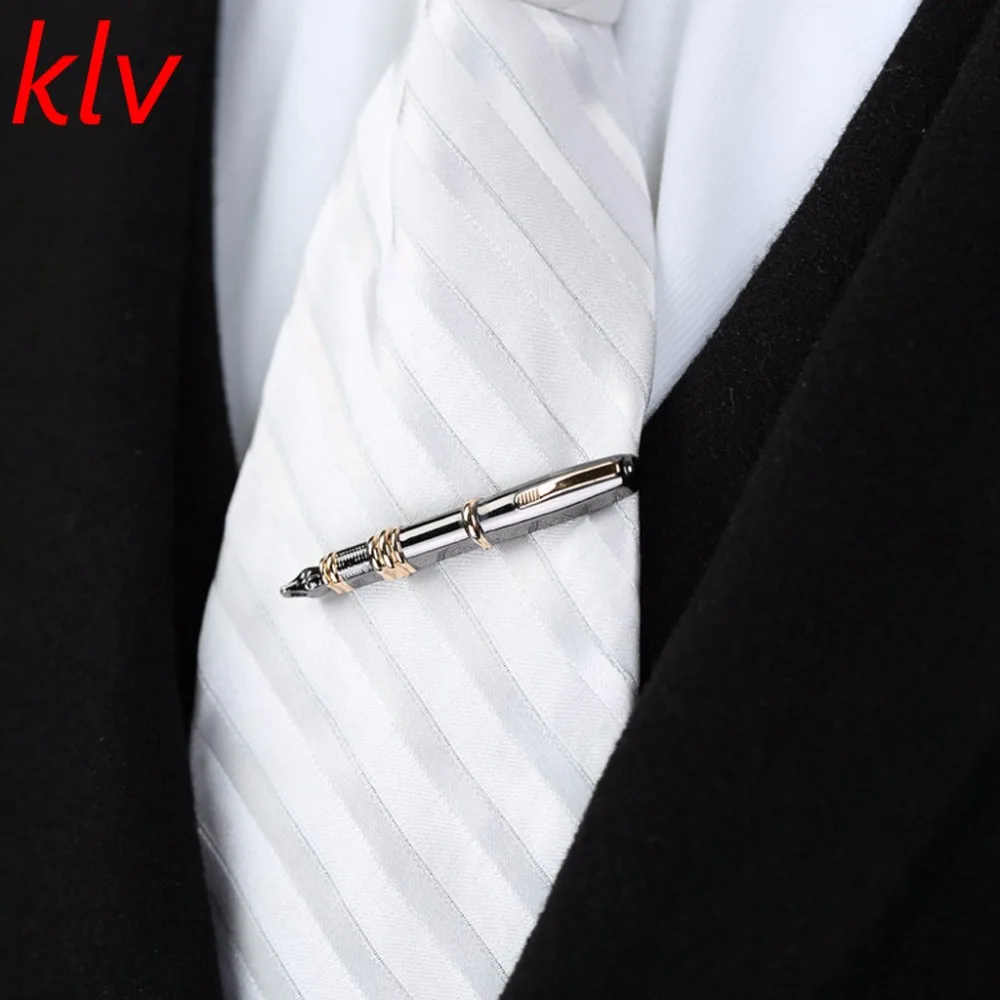 Men Pen Decor Tie Bars Pin Clasp For Wedding Business Suit Tie Gift