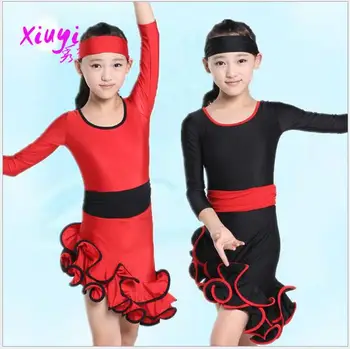 

New 2017 Children Cocktail Ballroom Tango Samba Salsa Latin Dance Dress For Girls Kids Latin Dance Dress