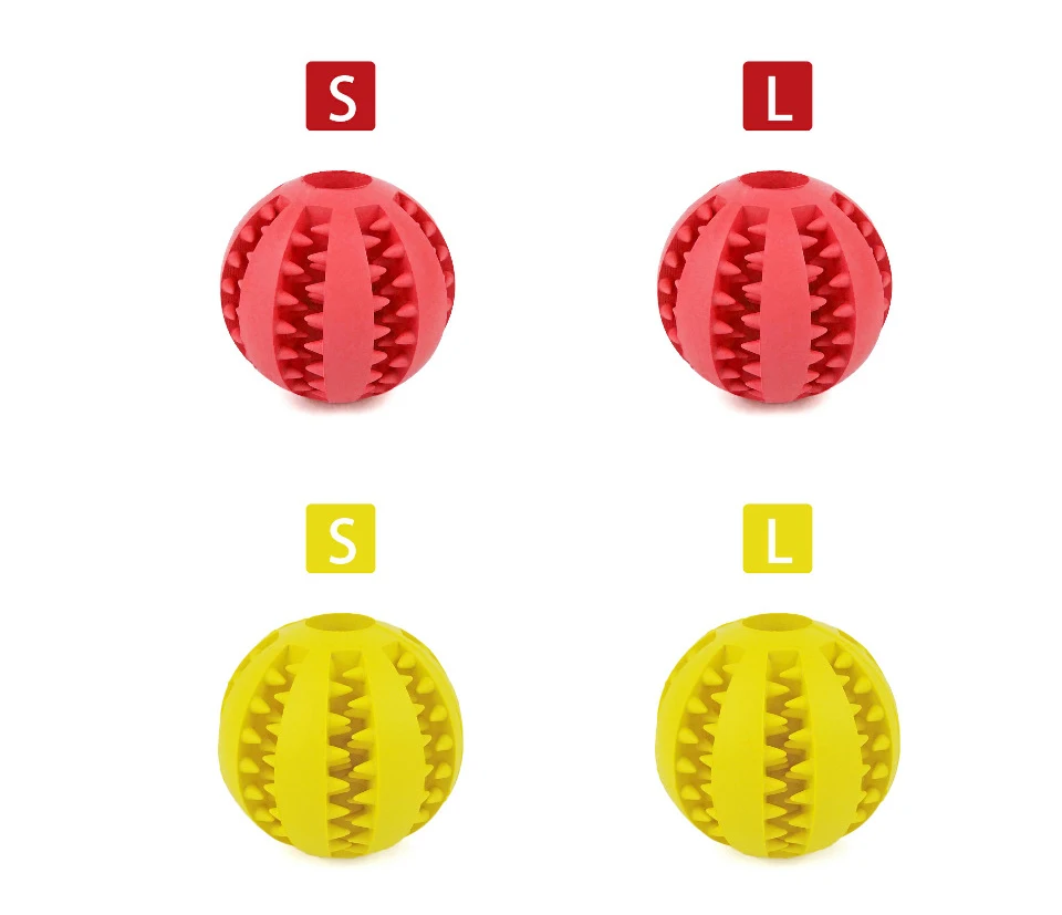 DRESSPET Pet Dog Toys Bite Resistant For Small Large Dogs Rubber Ball Molar Clean Teeth Feeding Elastic Interactive Chewing Toy (6)