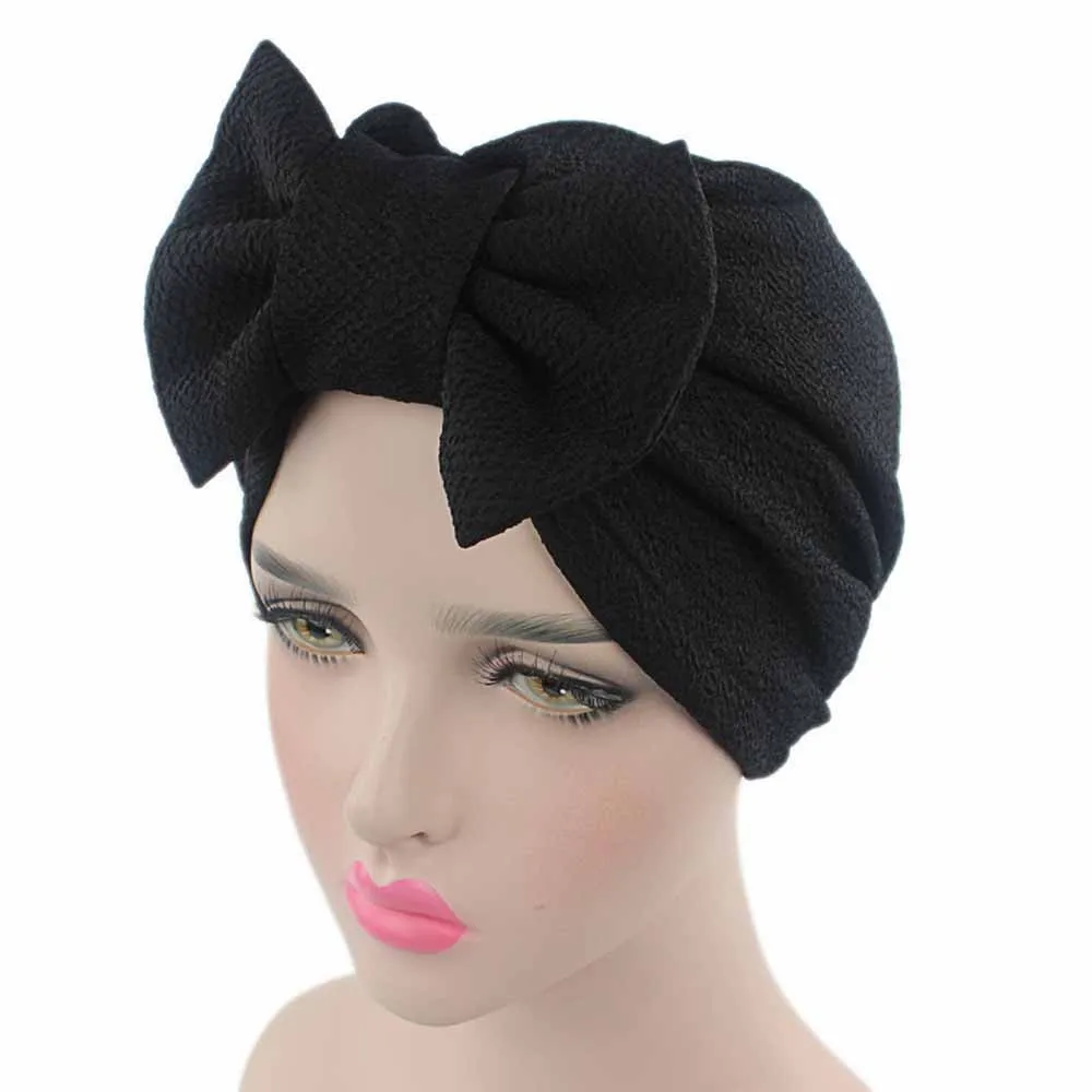 Кепка s для женщин милый сладкий лук Рак химиотерапия шляпа бини шарф Тюрбан Повседневный сплошной головной убор Кепка Casquette Femme# N
