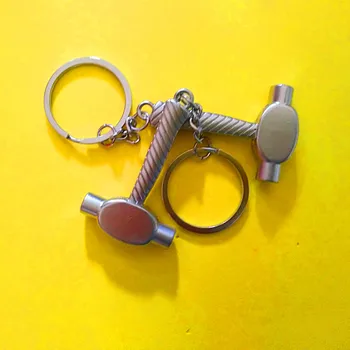

10 Pcs Mini tool keychains hammer keyring mace keychain metal keychain zinc alloy key ring tool keyring creative keychain