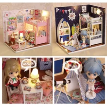 Diy Миниатюрный Кукольный дом девочка/мальчик комната маленький деревянный кукольный домик строительные комплекты моделей детские игрушки для девочек подарок на день рождения