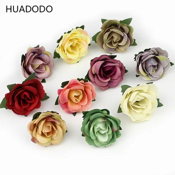 

HUADODO 3cm Mini Rose Flower Head Artificial Flowers for Wedding Decoration Ball Craft Fake Flowers 30pieces/lot
