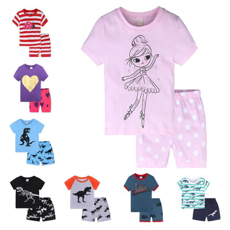 

Kids Pajama Sets For Baby Girls Boys Cartoon T-shirt + Shorts 2pcs Clothes Set Newborn Baby Suits Soft Sports Costume Roupas