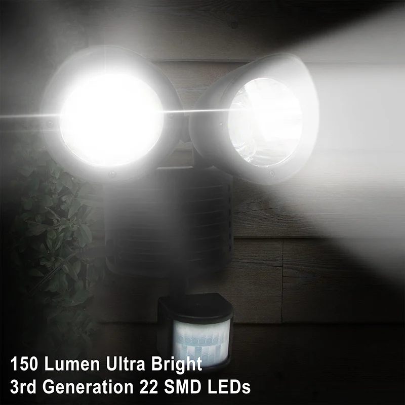 

Dual Security Detector Solar Power Spot Light Motion Sensor 22 LED Floodlight for Outdoor Garden SLC88