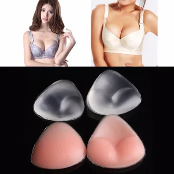 

New Triangle Pads Silicone Swimsuit Push Up Bra Insert Breast Bra Cleavage Enhancer