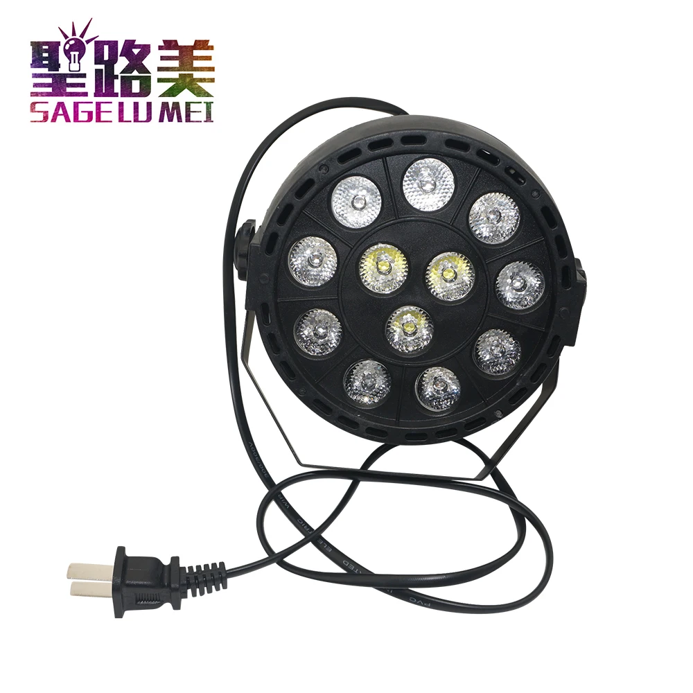 

12*3w led RGB par light stage light DMX512 Led Flat DJ Equipments Controller for Party disco DJ and Holiday Lighting