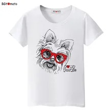 Фотография BGtomato Red sunglasses funny dog t shirt women/girl cartoon lovely cool shirts Good quality brand cotton shirt trend tops