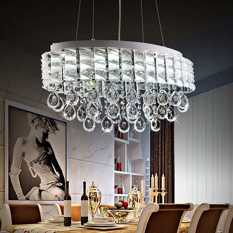 Comprar Lustre moderno Oval LED Lámparas de Cristal