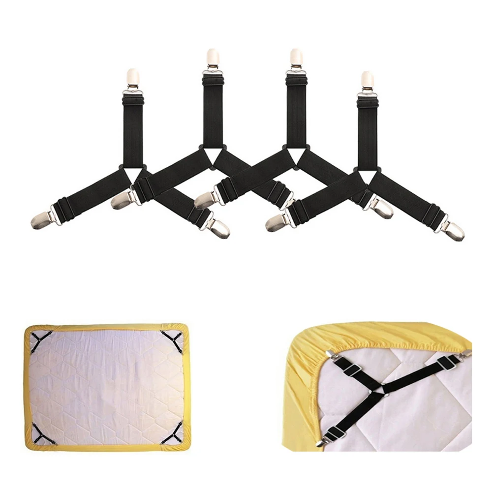 

4Pcs/Lot Bed Sheet Clips Clamps Fastener for Sheet Grippers Holder Duvet Blanket Fastener Straps Fixing Slip-Resistant Belt