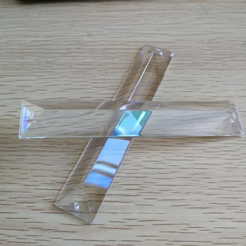 

22X120mm 100units clearcolored chandelier prisms centerpieces optical glass triangular prism 2 holes accessories for chandeliers