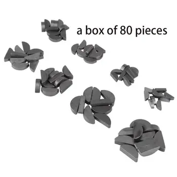 

80pcs Stainless Steel Key Assortment Set Metric Half Moon Shaft Drive Fasteners Mechanical Industry Different Sizes