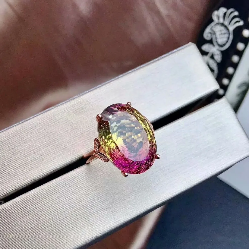 Shilovem, 925 Стерлинговое Серебро, пьезоэлектрический Аметрин, кольца, хорошее ювелирное изделие, для женщин, модные, вечерние, классические, новые, свадебные, jcj1318998agzj